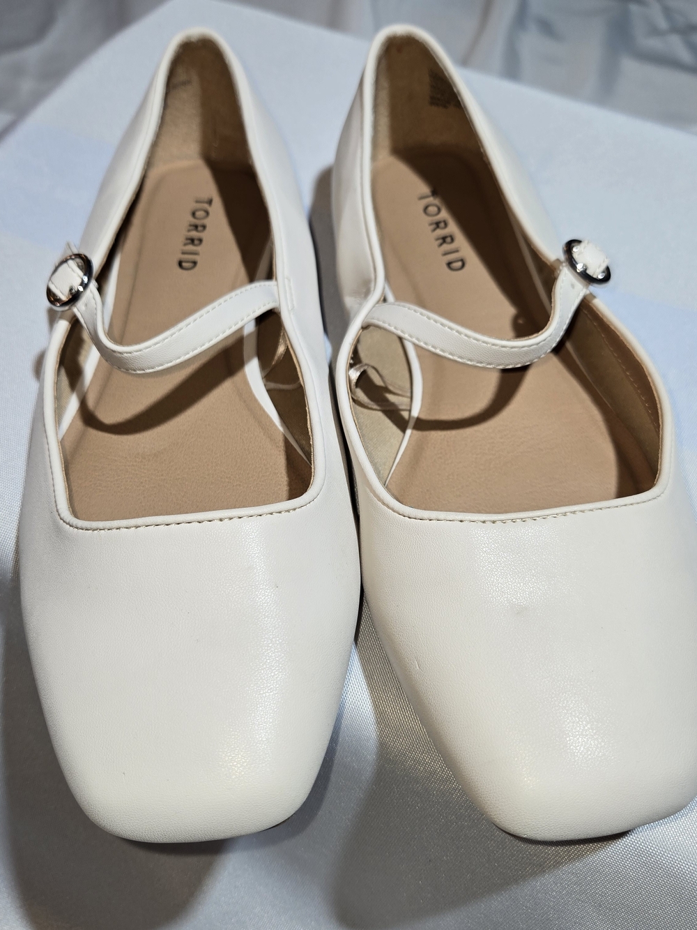 Torrid Off White Square Toe Mary Jane Flats Wide Width (9-WW)